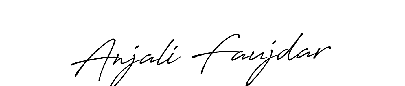 Make a beautiful signature design for name Anjali Faujdar. With this signature (Antro_Vectra_Bolder) style, you can create a handwritten signature for free. Anjali Faujdar signature style 7 images and pictures png