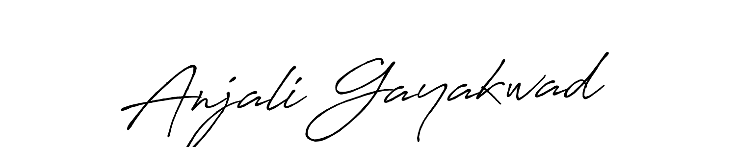 How to make Anjali Gayakwad name signature. Use Antro_Vectra_Bolder style for creating short signs online. This is the latest handwritten sign. Anjali Gayakwad signature style 7 images and pictures png