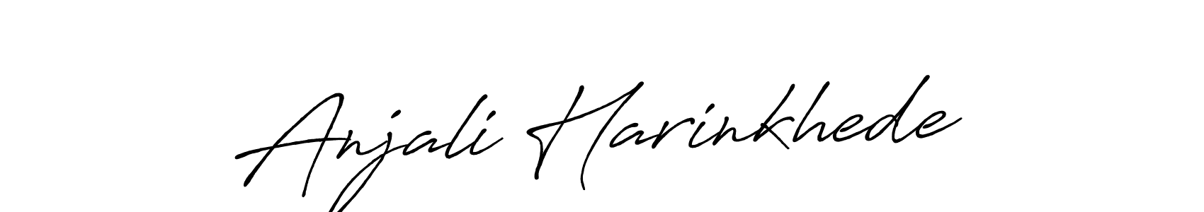 How to make Anjali Harinkhede name signature. Use Antro_Vectra_Bolder style for creating short signs online. This is the latest handwritten sign. Anjali Harinkhede signature style 7 images and pictures png