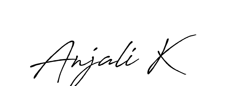 How to make Anjali K name signature. Use Antro_Vectra_Bolder style for creating short signs online. This is the latest handwritten sign. Anjali K signature style 7 images and pictures png