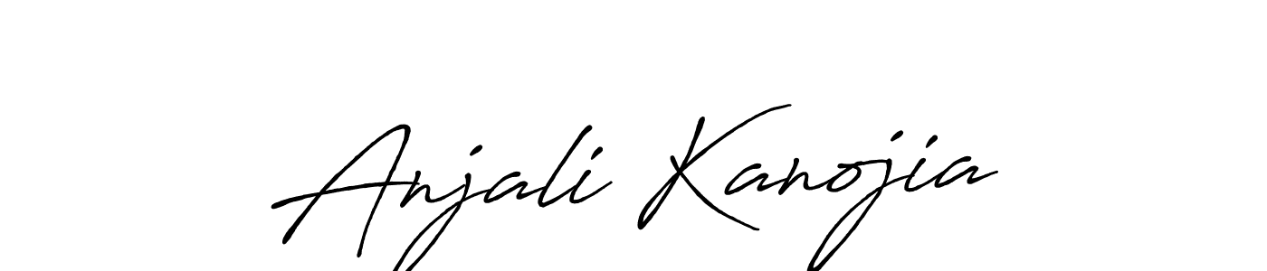 How to make Anjali Kanojia name signature. Use Antro_Vectra_Bolder style for creating short signs online. This is the latest handwritten sign. Anjali Kanojia signature style 7 images and pictures png