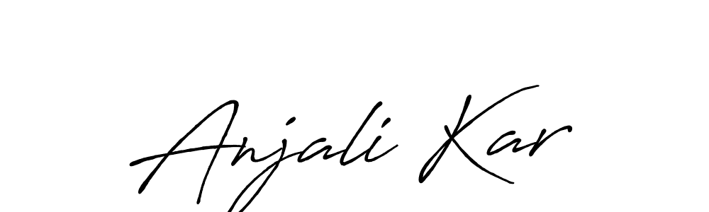 How to make Anjali Kar name signature. Use Antro_Vectra_Bolder style for creating short signs online. This is the latest handwritten sign. Anjali Kar signature style 7 images and pictures png