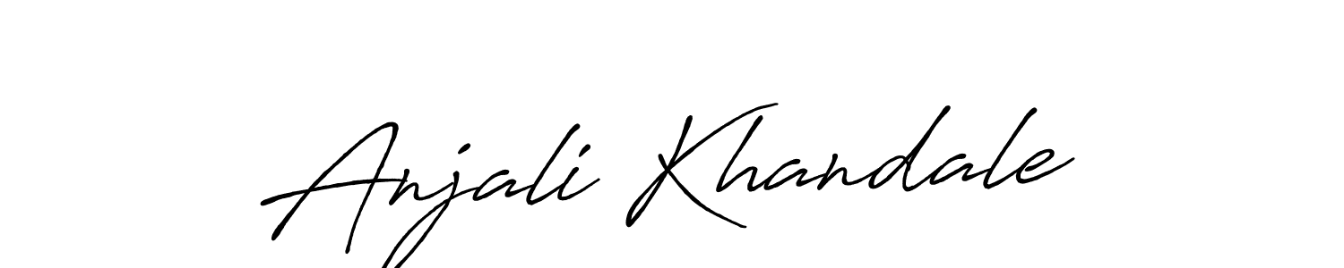 How to make Anjali Khandale name signature. Use Antro_Vectra_Bolder style for creating short signs online. This is the latest handwritten sign. Anjali Khandale signature style 7 images and pictures png