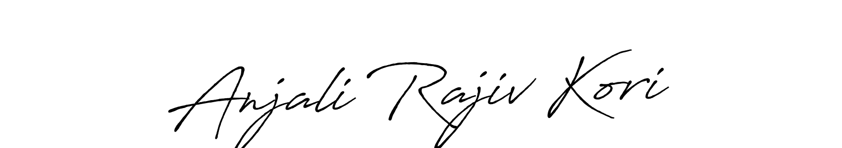 if you are searching for the best signature style for your name Anjali Rajiv Kori. so please give up your signature search. here we have designed multiple signature styles  using Antro_Vectra_Bolder. Anjali Rajiv Kori signature style 7 images and pictures png