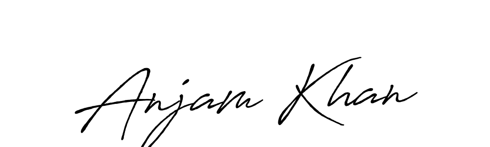 Make a beautiful signature design for name Anjam Khan. With this signature (Antro_Vectra_Bolder) style, you can create a handwritten signature for free. Anjam Khan signature style 7 images and pictures png