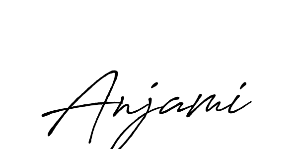 Anjami stylish signature style. Best Handwritten Sign (Antro_Vectra_Bolder) for my name. Handwritten Signature Collection Ideas for my name Anjami. Anjami signature style 7 images and pictures png