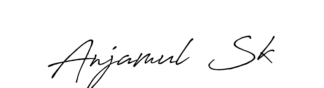 The best way (Antro_Vectra_Bolder) to make a short signature is to pick only two or three words in your name. The name Anjamul  Sk include a total of six letters. For converting this name. Anjamul  Sk signature style 7 images and pictures png