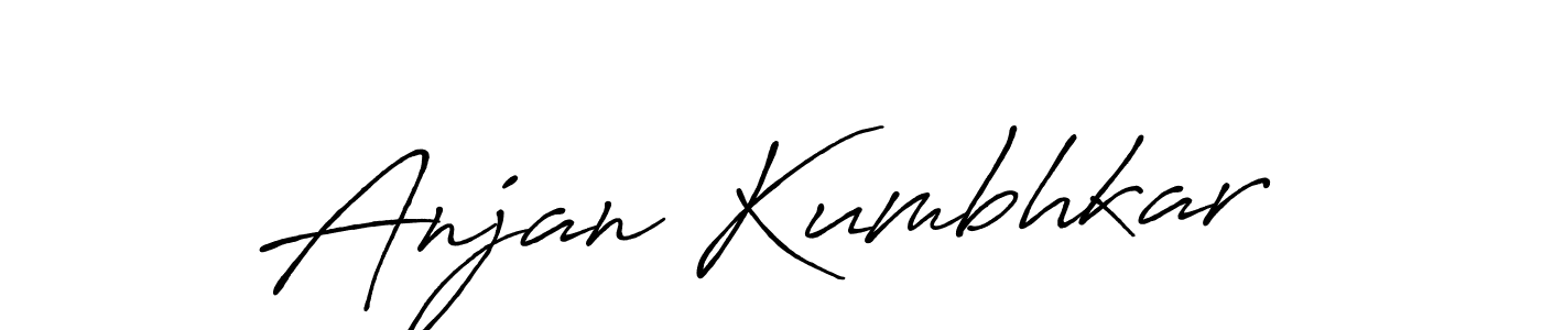 How to make Anjan Kumbhkar name signature. Use Antro_Vectra_Bolder style for creating short signs online. This is the latest handwritten sign. Anjan Kumbhkar signature style 7 images and pictures png