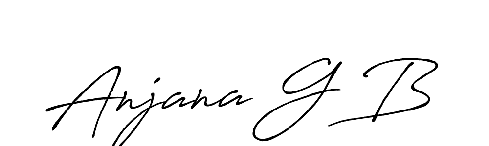 The best way (Antro_Vectra_Bolder) to make a short signature is to pick only two or three words in your name. The name Anjana G B include a total of six letters. For converting this name. Anjana G B signature style 7 images and pictures png