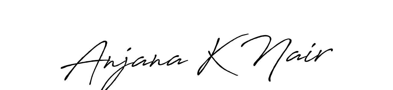 Also You can easily find your signature by using the search form. We will create Anjana K Nair name handwritten signature images for you free of cost using Antro_Vectra_Bolder sign style. Anjana K Nair signature style 7 images and pictures png