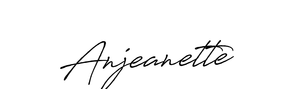 Use a signature maker to create a handwritten signature online. With this signature software, you can design (Antro_Vectra_Bolder) your own signature for name Anjeanette. Anjeanette signature style 7 images and pictures png