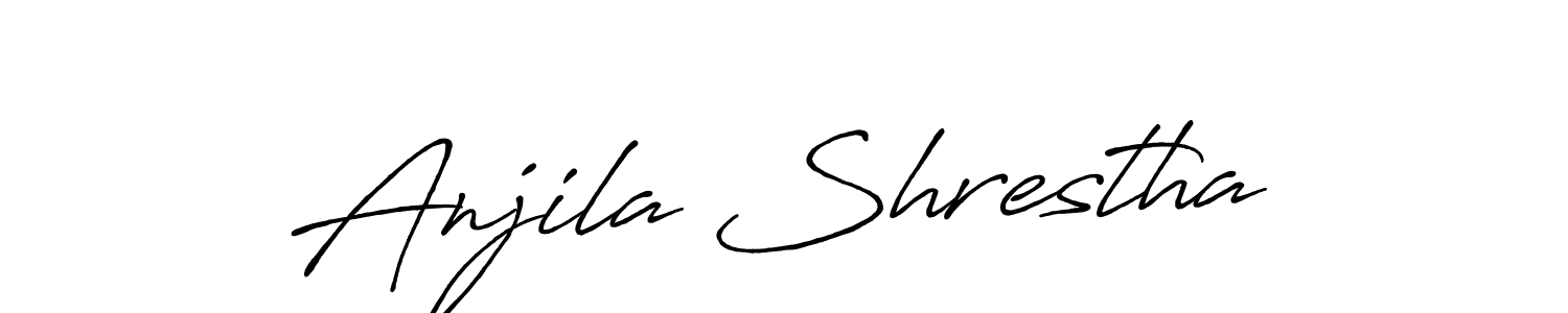 Anjila Shrestha stylish signature style. Best Handwritten Sign (Antro_Vectra_Bolder) for my name. Handwritten Signature Collection Ideas for my name Anjila Shrestha. Anjila Shrestha signature style 7 images and pictures png