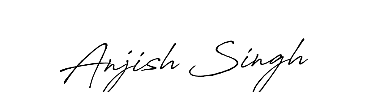 Also we have Anjish Singh name is the best signature style. Create professional handwritten signature collection using Antro_Vectra_Bolder autograph style. Anjish Singh signature style 7 images and pictures png