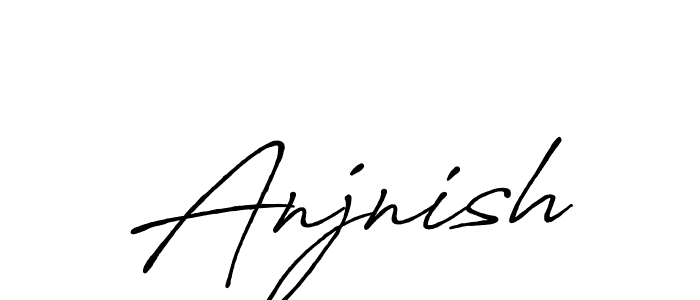How to make Anjnish name signature. Use Antro_Vectra_Bolder style for creating short signs online. This is the latest handwritten sign. Anjnish signature style 7 images and pictures png
