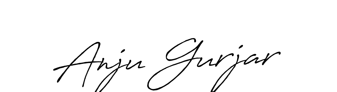 How to make Anju Gurjar name signature. Use Antro_Vectra_Bolder style for creating short signs online. This is the latest handwritten sign. Anju Gurjar signature style 7 images and pictures png