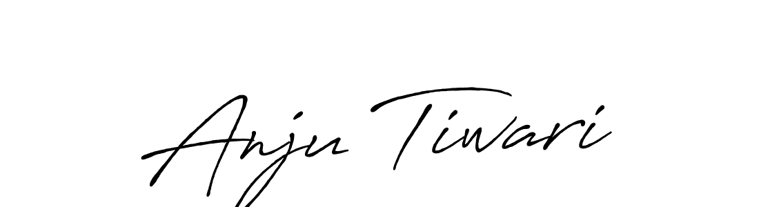 How to make Anju Tiwari name signature. Use Antro_Vectra_Bolder style for creating short signs online. This is the latest handwritten sign. Anju Tiwari signature style 7 images and pictures png