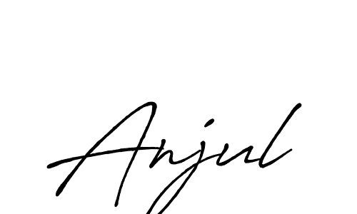 Use a signature maker to create a handwritten signature online. With this signature software, you can design (Antro_Vectra_Bolder) your own signature for name Anjul. Anjul signature style 7 images and pictures png