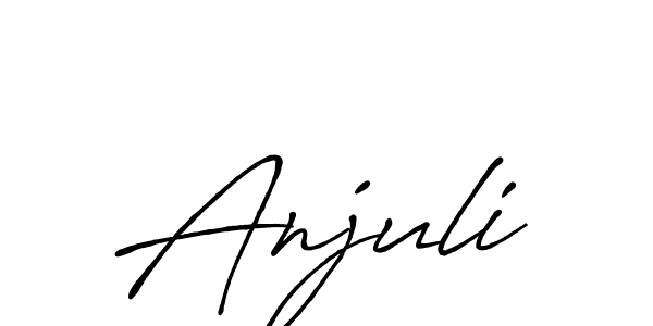 How to make Anjuli name signature. Use Antro_Vectra_Bolder style for creating short signs online. This is the latest handwritten sign. Anjuli signature style 7 images and pictures png