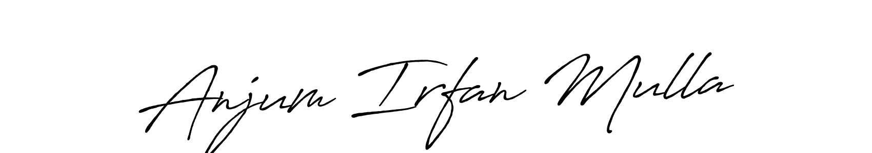 Anjum Irfan Mulla stylish signature style. Best Handwritten Sign (Antro_Vectra_Bolder) for my name. Handwritten Signature Collection Ideas for my name Anjum Irfan Mulla. Anjum Irfan Mulla signature style 7 images and pictures png