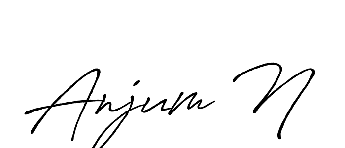 Also You can easily find your signature by using the search form. We will create Anjum N name handwritten signature images for you free of cost using Antro_Vectra_Bolder sign style. Anjum N signature style 7 images and pictures png