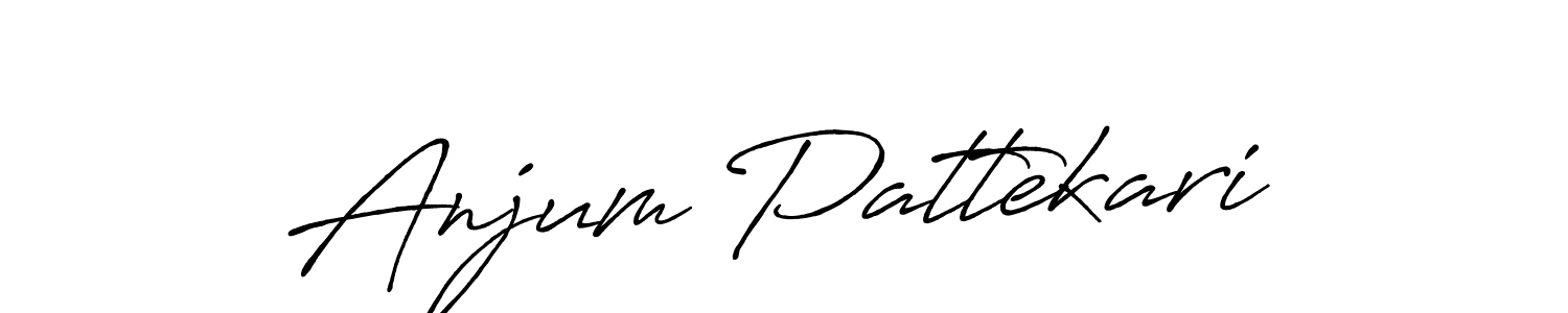 Make a beautiful signature design for name Anjum Pattekari. With this signature (Antro_Vectra_Bolder) style, you can create a handwritten signature for free. Anjum Pattekari signature style 7 images and pictures png