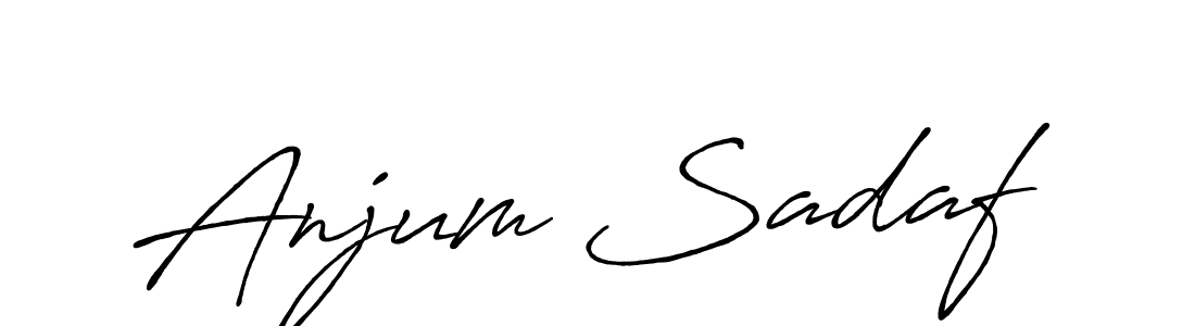 Use a signature maker to create a handwritten signature online. With this signature software, you can design (Antro_Vectra_Bolder) your own signature for name Anjum Sadaf. Anjum Sadaf signature style 7 images and pictures png