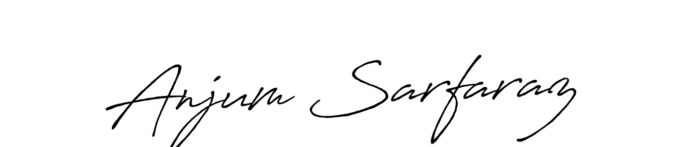 How to make Anjum Sarfaraz name signature. Use Antro_Vectra_Bolder style for creating short signs online. This is the latest handwritten sign. Anjum Sarfaraz signature style 7 images and pictures png