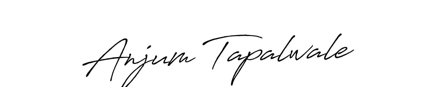 How to make Anjum Tapalwale name signature. Use Antro_Vectra_Bolder style for creating short signs online. This is the latest handwritten sign. Anjum Tapalwale signature style 7 images and pictures png