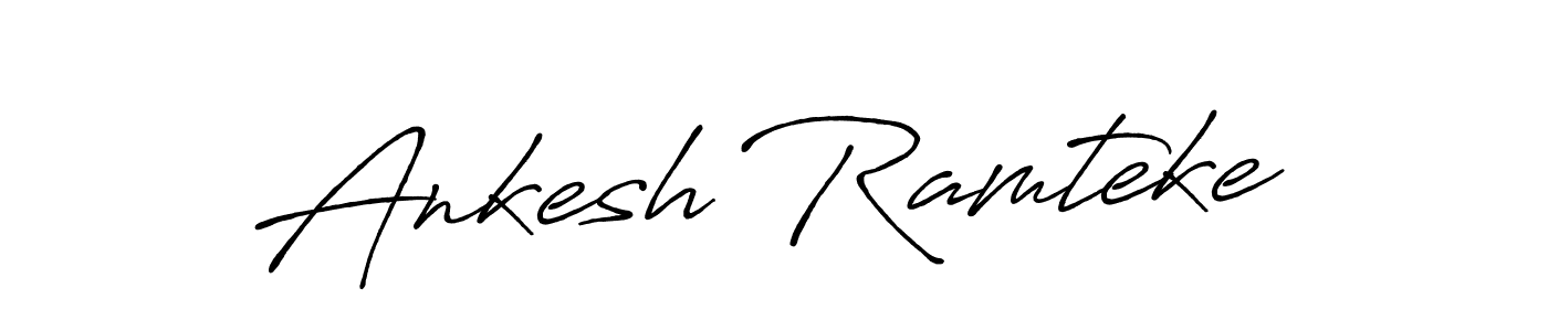 Similarly Antro_Vectra_Bolder is the best handwritten signature design. Signature creator online .You can use it as an online autograph creator for name Ankesh Ramteke. Ankesh Ramteke signature style 7 images and pictures png