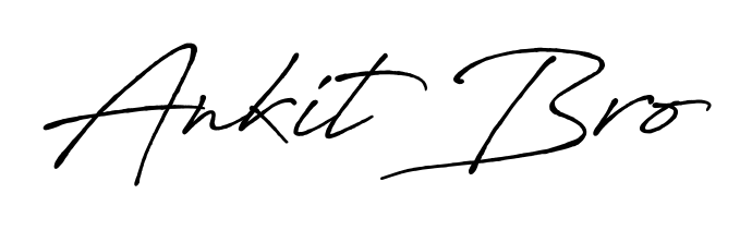 The Antro_Vectra_Bolder font transforms the name Ankit Bro into an executive sign with sharp precision and distinguished character. Ankit Bro signature style 7 images and pictures png