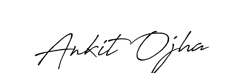 How to make Ankit Ojha name signature. Use Antro_Vectra_Bolder style for creating short signs online. This is the latest handwritten sign. Ankit Ojha signature style 7 images and pictures png