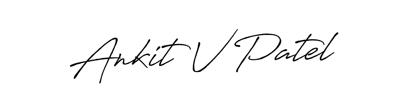 if you are searching for the best signature style for your name Ankit V Patel. so please give up your signature search. here we have designed multiple signature styles  using Antro_Vectra_Bolder. Ankit V Patel signature style 7 images and pictures png