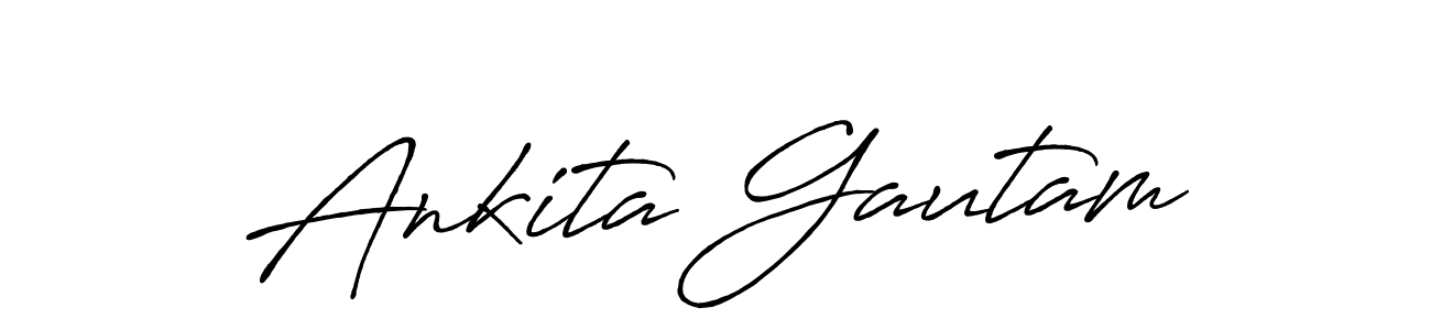 Make a beautiful signature design for name Ankita Gautam. With this signature (Antro_Vectra_Bolder) style, you can create a handwritten signature for free. Ankita Gautam signature style 7 images and pictures png