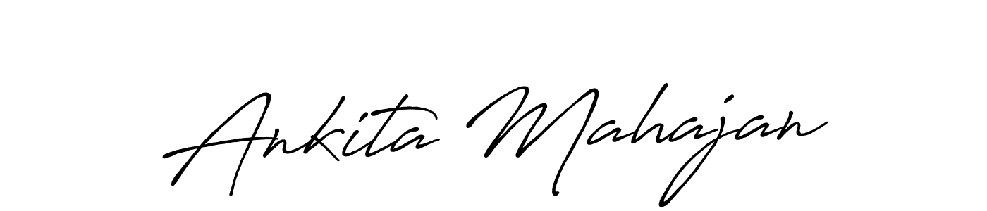 How to make Ankita Mahajan name signature. Use Antro_Vectra_Bolder style for creating short signs online. This is the latest handwritten sign. Ankita Mahajan signature style 7 images and pictures png