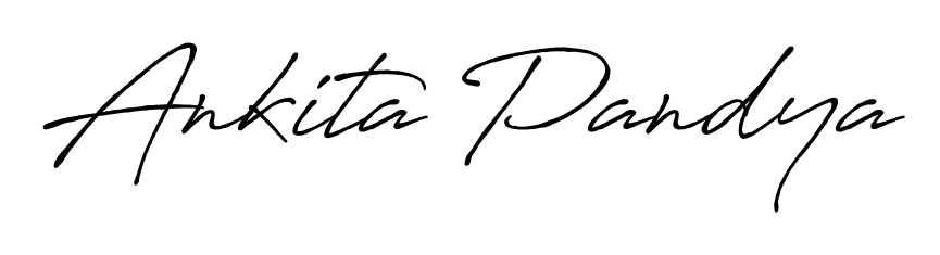 A sleek calligraphic signature for name Ankita Pandya utilizing Antro_Vectra_Bolder styling. Great for adding personal signatures to photos and art. Ankita Pandya signature style 7 images and pictures png