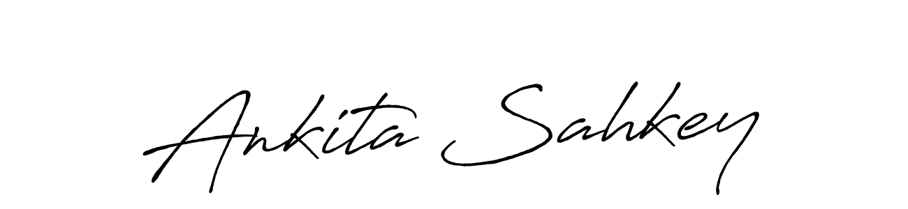 How to make Ankita Sahkey name signature. Use Antro_Vectra_Bolder style for creating short signs online. This is the latest handwritten sign. Ankita Sahkey signature style 7 images and pictures png