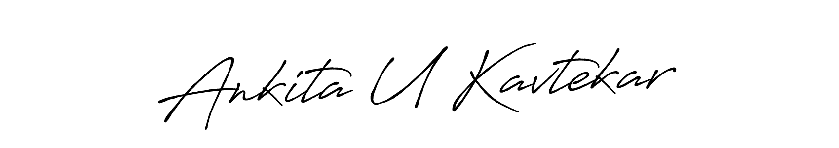Similarly Antro_Vectra_Bolder is the best handwritten signature design. Signature creator online .You can use it as an online autograph creator for name Ankita U Kavtekar. Ankita U Kavtekar signature style 7 images and pictures png