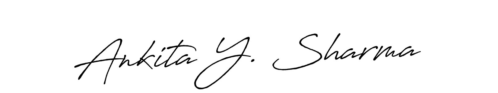 if you are searching for the best signature style for your name Ankita Y. Sharma. so please give up your signature search. here we have designed multiple signature styles  using Antro_Vectra_Bolder. Ankita Y. Sharma signature style 7 images and pictures png