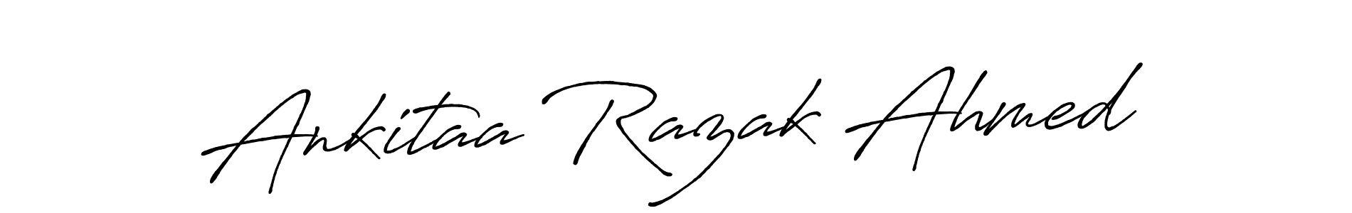 if you are searching for the best signature style for your name Ankitaa Razak Ahmed. so please give up your signature search. here we have designed multiple signature styles  using Antro_Vectra_Bolder. Ankitaa Razak Ahmed signature style 7 images and pictures png