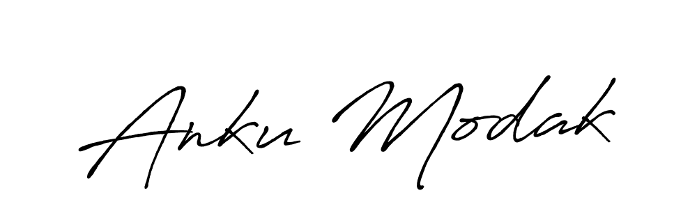 Use a signature maker to create a handwritten signature online. With this signature software, you can design (Antro_Vectra_Bolder) your own signature for name Anku Modak. Anku Modak signature style 7 images and pictures png