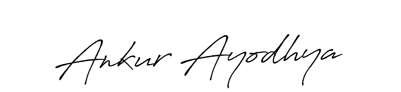 How to make Ankur Ayodhya name signature. Use Antro_Vectra_Bolder style for creating short signs online. This is the latest handwritten sign. Ankur Ayodhya signature style 7 images and pictures png