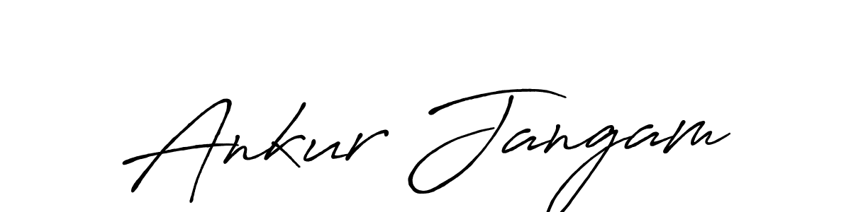 How to make Ankur Jangam name signature. Use Antro_Vectra_Bolder style for creating short signs online. This is the latest handwritten sign. Ankur Jangam signature style 7 images and pictures png