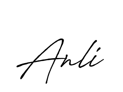 How to make Anli signature? Antro_Vectra_Bolder is a professional autograph style. Create handwritten signature for Anli name. Anli signature style 7 images and pictures png