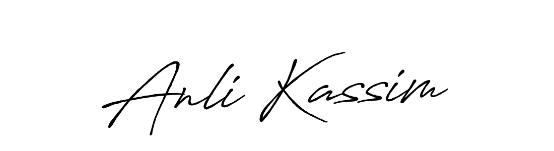 Also You can easily find your signature by using the search form. We will create Anli Kassim name handwritten signature images for you free of cost using Antro_Vectra_Bolder sign style. Anli Kassim signature style 7 images and pictures png