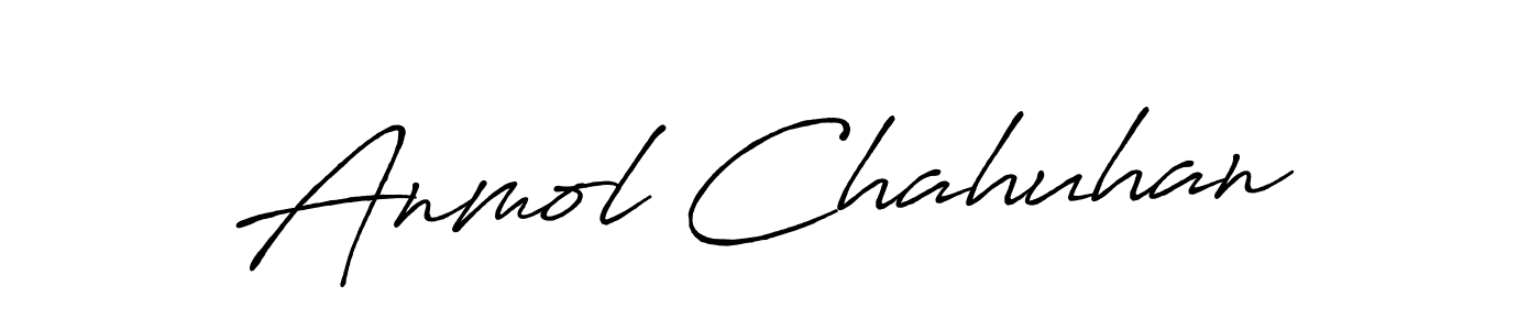 How to make Anmol Chahuhan name signature. Use Antro_Vectra_Bolder style for creating short signs online. This is the latest handwritten sign. Anmol Chahuhan signature style 7 images and pictures png