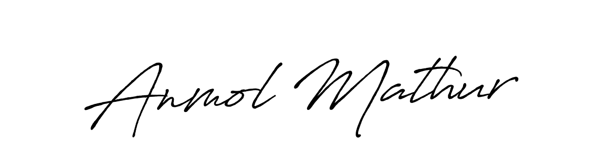 How to make Anmol Mathur name signature. Use Antro_Vectra_Bolder style for creating short signs online. This is the latest handwritten sign. Anmol Mathur signature style 7 images and pictures png