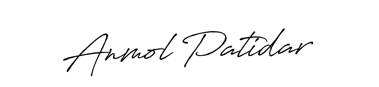 Use a signature maker to create a handwritten signature online. With this signature software, you can design (Antro_Vectra_Bolder) your own signature for name Anmol Patidar. Anmol Patidar signature style 7 images and pictures png