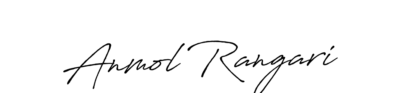 How to make Anmol Rangari name signature. Use Antro_Vectra_Bolder style for creating short signs online. This is the latest handwritten sign. Anmol Rangari signature style 7 images and pictures png