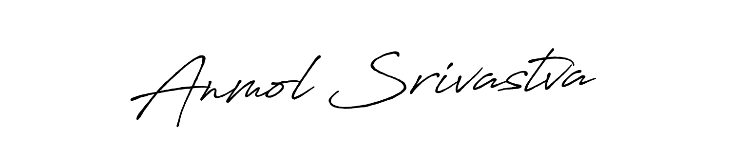 How to make Anmol Srivastva name signature. Use Antro_Vectra_Bolder style for creating short signs online. This is the latest handwritten sign. Anmol Srivastva signature style 7 images and pictures png