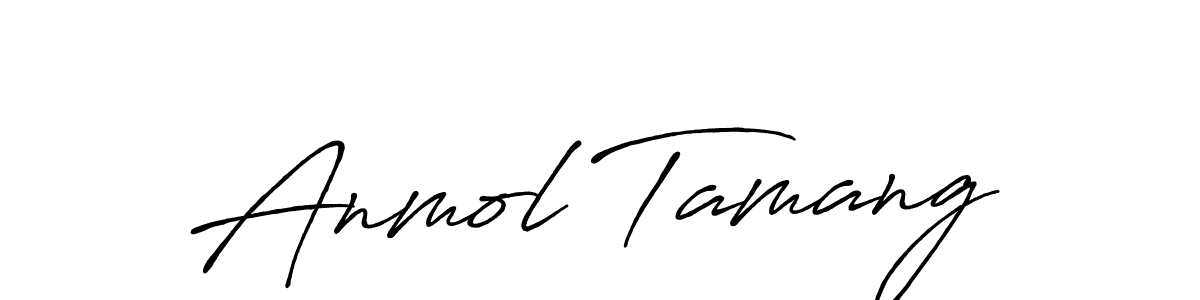 How to make Anmol Tamang name signature. Use Antro_Vectra_Bolder style for creating short signs online. This is the latest handwritten sign. Anmol Tamang signature style 7 images and pictures png